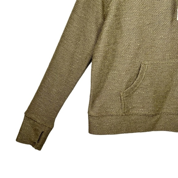 NEW Aerie Snowday Olive Green Mock Waffle Knit Women’s Hoodie Sweatshirt Sz S - Picture 4 of 11